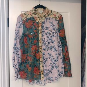 Sundance floral button down blouse